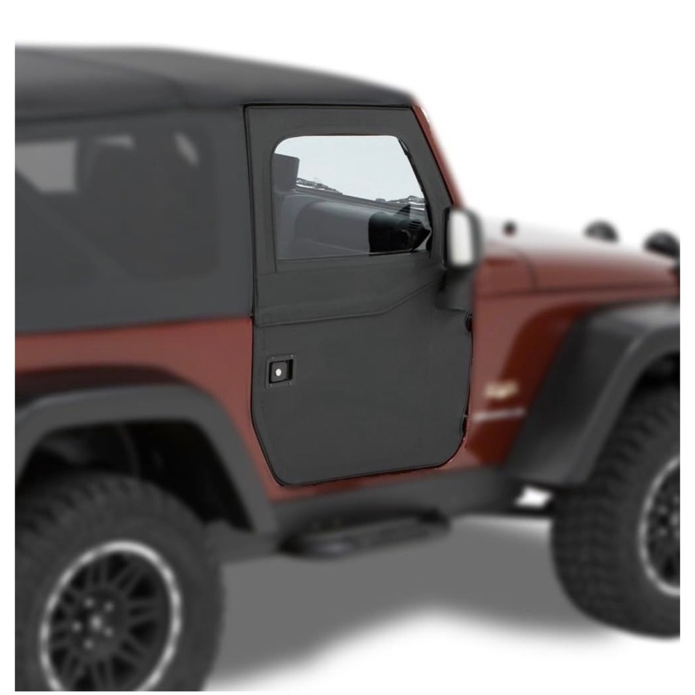 Bestop Front 2 Piece Fabric Doors Jeep Wrangler JK 07-18 Black Diamond 51798-35
